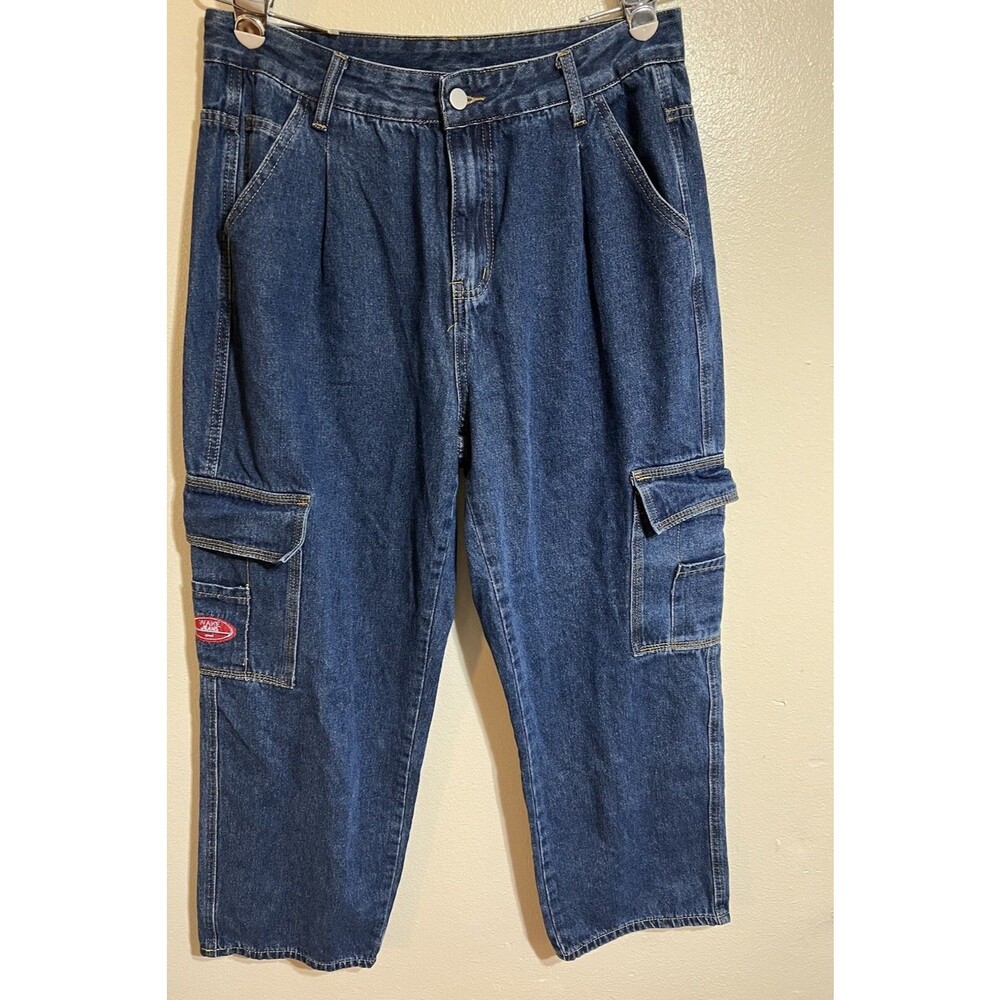 Women’s Size 10  Curve wide leg, skater carpenter Pockets Denim Blue Jeans R1